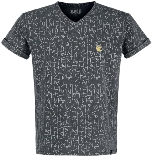 Black Premium by EMP Herren graues T-Shirt mit Wikinger-Print L von Black Premium by EMP