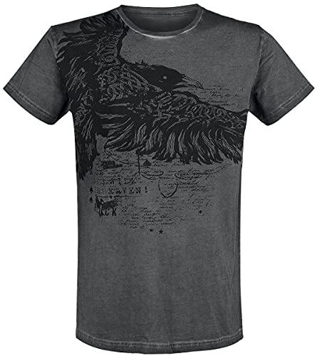 Black Premium by EMP Herren graues T-Shirt mit rockigem Print XL von Black Premium by EMP