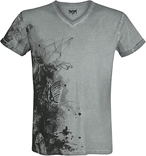 Black Premium by EMP Herren hellgraues T-Shirt mit Print XL von Black Premium by EMP