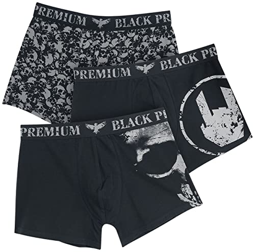 Black Premium by EMP Herren schwarz-graue Boxershorts im Dreierpack L von Black Premium by EMP