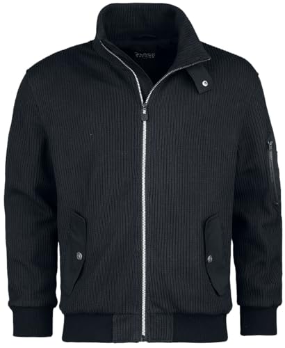 Black Premium by EMP Herren schwarze Übergangsjacke in Strickoptik M von Black Premium by EMP