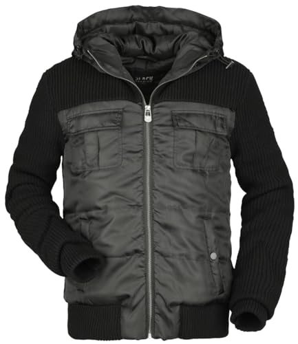 Black Premium by EMP Herren schwarze Übergangsjacke mit Ripp-Einsätzen M von Black Premium by EMP