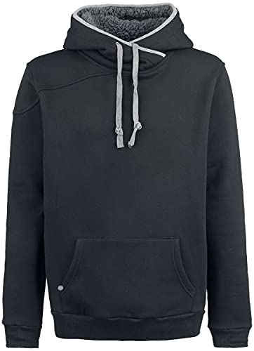 Black Premium by EMP Herren schwarzer Hoodie mit hohem Kragen L von Black Premium by EMP