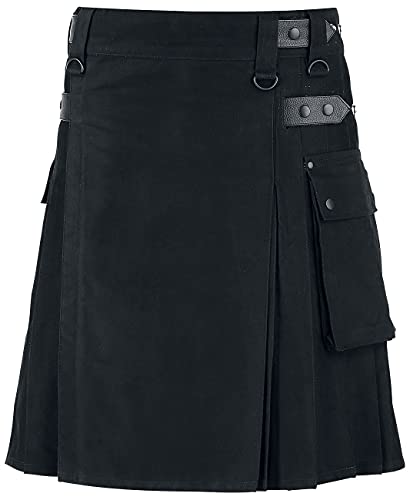 Black Premium by EMP Herren schwarzer Kilt mit aufgesetzter Tasche XXL von Black Premium by EMP