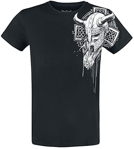 Black Premium by EMP Herren schwarzes Basic T-Shirt mit Wikinger-Print 3XL von Black Premium by EMP