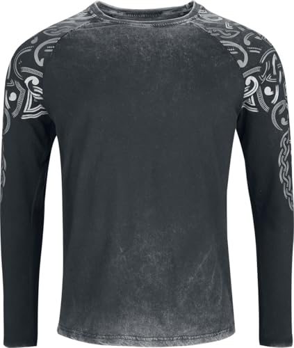 Black Premium by EMP Herren schwarzes Langarmshirt mit großem Totenkopf-Backprint M von Black Premium by EMP