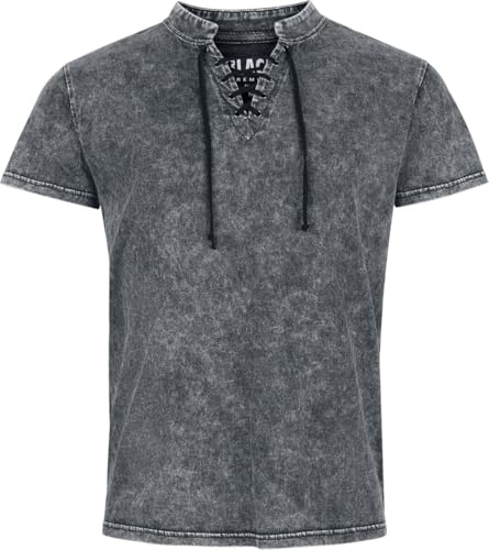 Black Premium by EMP Herren schwarzes T-Shirt mit Schnürung und Ösen XXL von Black Premium by EMP