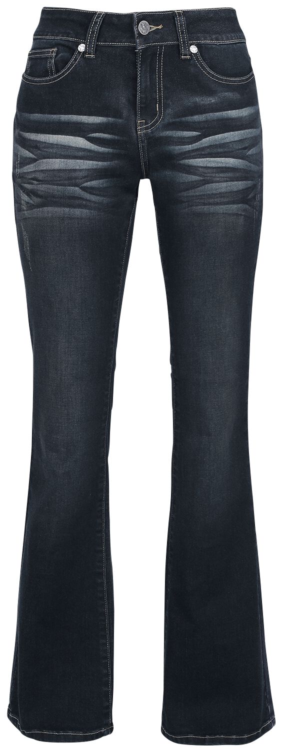 Black Premium by EMP Jeans - Grace - Dunkelblaue Jeans mit Waschung und Schlag - W27L30 bis W36L34 - für Damen - Größe W28L32 - dunkelblau von Black Premium by EMP