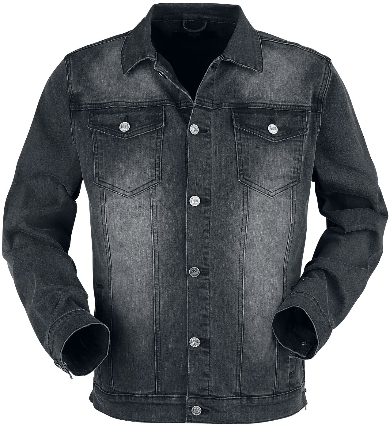 Black Premium by EMP Jeansjacke - dunkelgraue Jacke mit Brusttaschen und Knopfleiste - S bis XXL - für Männer - Größe L - dunkelgrau von Black Premium by EMP
