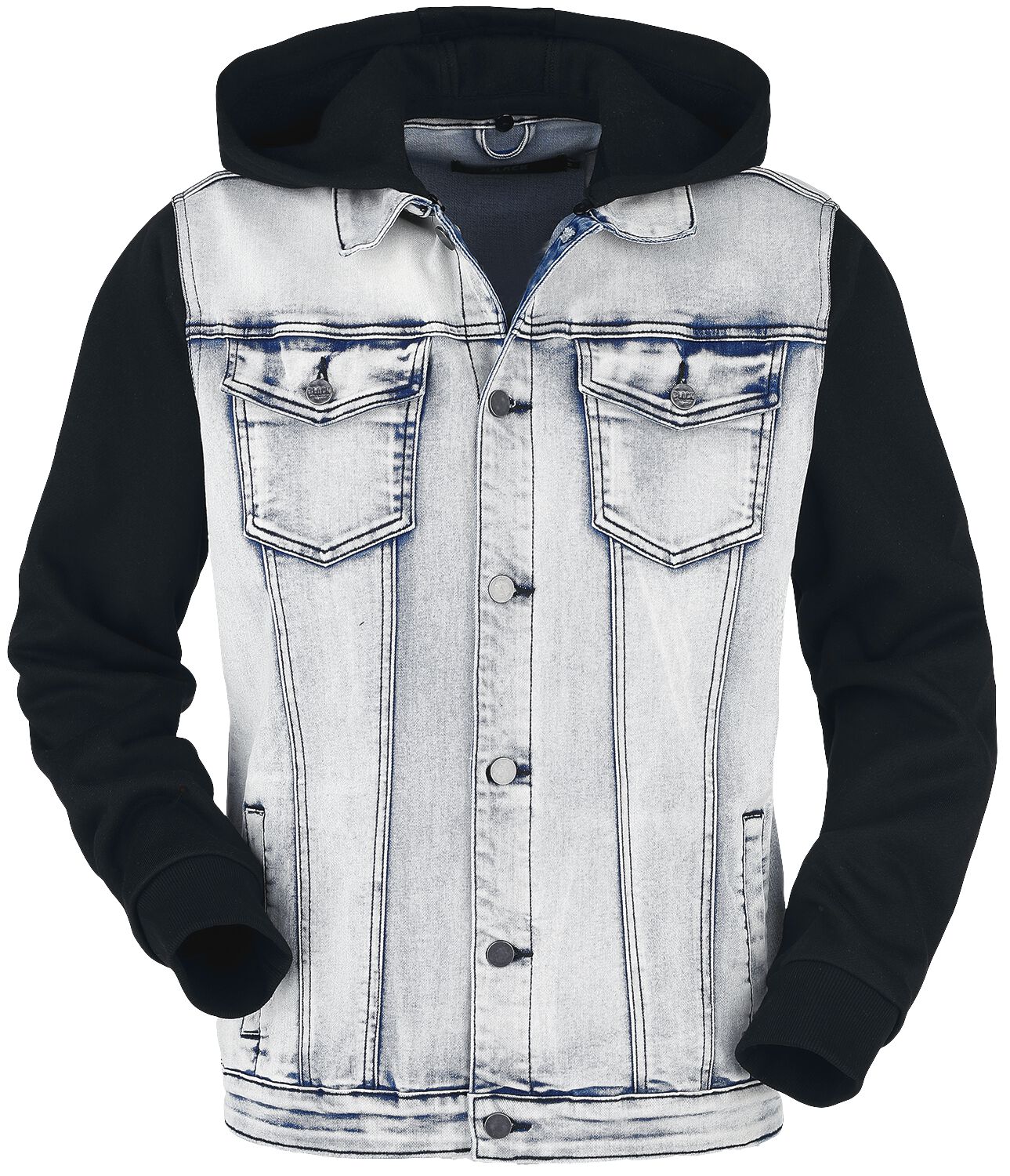 Black Premium by EMP Jeansjacke mit Kapuze Übergangsjacke blau schwarz in 5XL von Black Premium by EMP