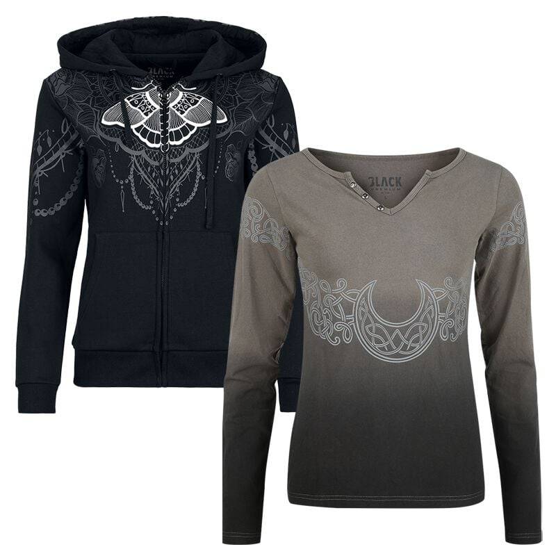 Black Premium by EMP Kapuzenjacke - Celtic fine lines - Girl Kapuzenjacke & Longsleeve Bundle - S bis XL - für Damen - Größe S - multicolor von Black Premium by EMP