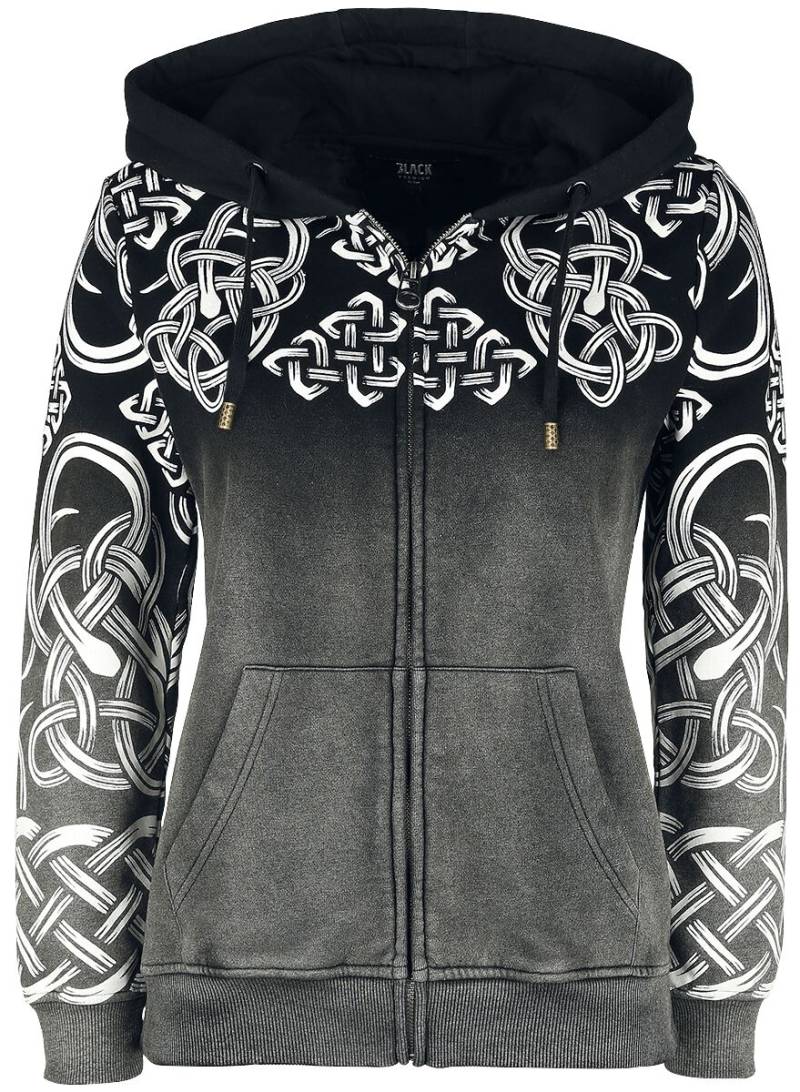 Black Premium by EMP Kapuzenjacke - Hoody Jacket mit Farbverlauf und keltischen Ornamenten - S bis 5XL - für Damen - Größe XXL - grau von Black Premium by EMP