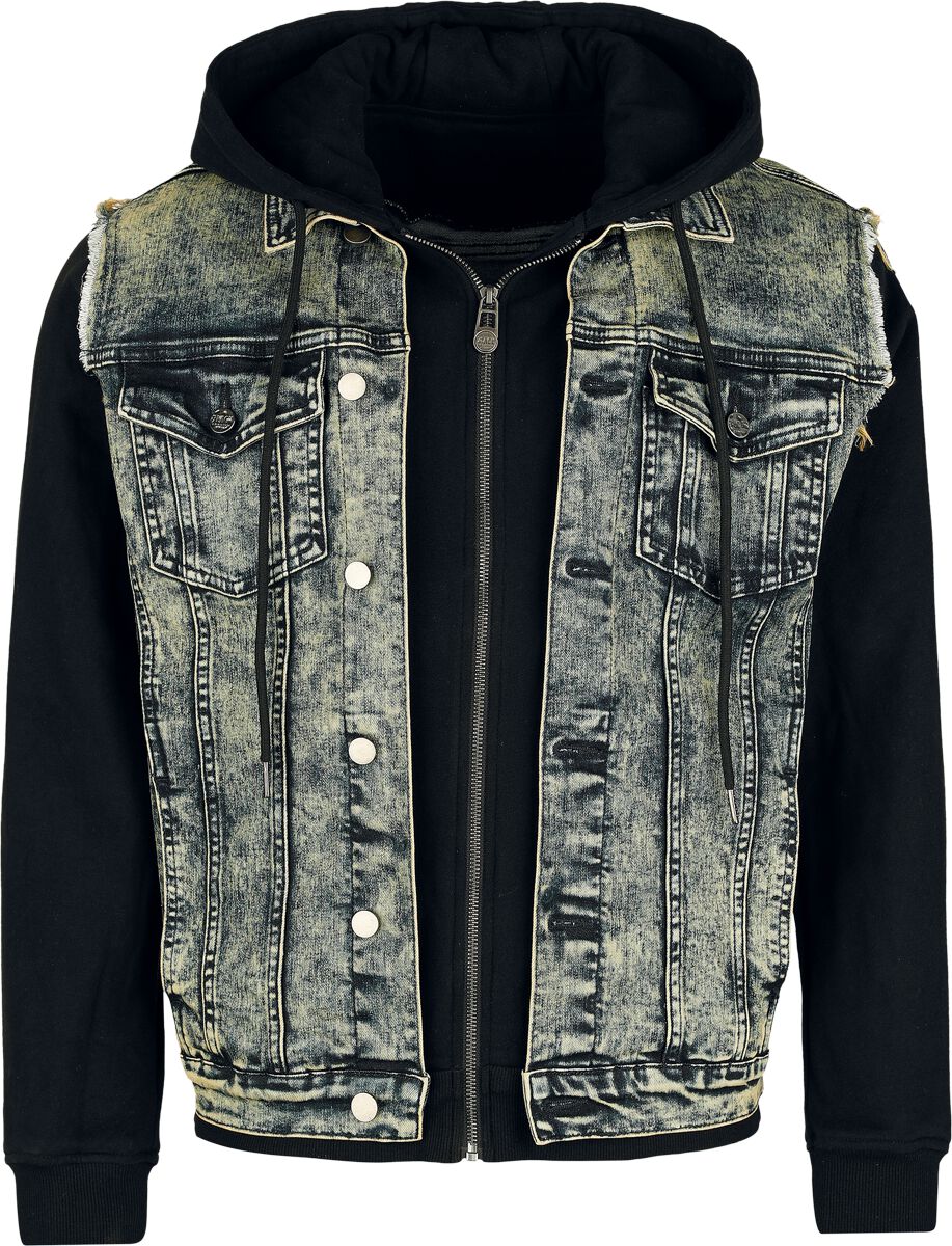 Black Premium by EMP Kapuzenjacke - S bis XXL - für Männer - Größe XXL - schwarz/blau von Black Premium by EMP