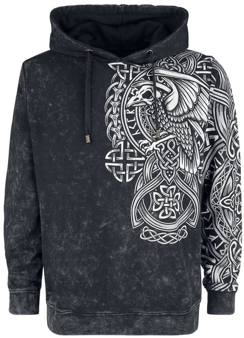 Black Premium by EMP Kapuzenpullover - Anthrazitfarbener Kapuzenpullover mit keltisch anmutendem Print - S bis XL - für Männer - Größe XL - anthrazit von Black Premium by EMP