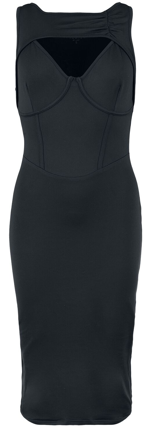 Black Premium by EMP Kleid knielang - Bodycon Dress with Double Neckline - S bis XXL - für Damen - Größe M - schwarz von Black Premium by EMP