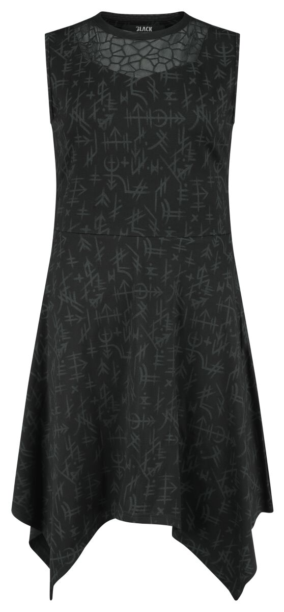 Black Premium by EMP Kleid knielang - Dress With Runes Alloverprint - S bis XXL - für Damen - Größe M - schwarz von Black Premium by EMP