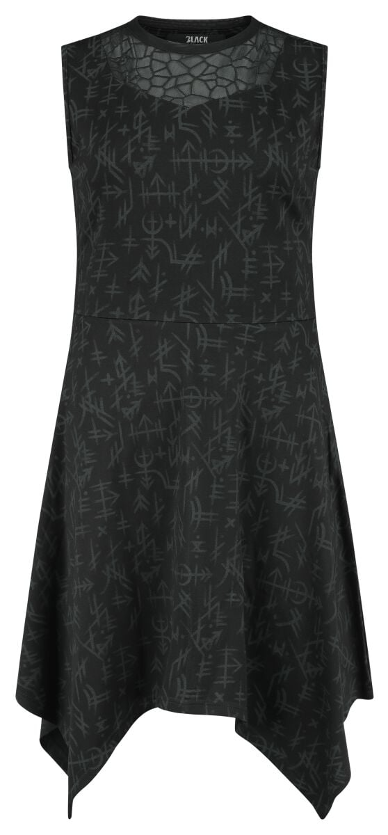 Black Premium by EMP Kleid knielang - Dress With Runes Alloverprint - S bis XXL - für Damen - Größe XL - schwarz von Black Premium by EMP