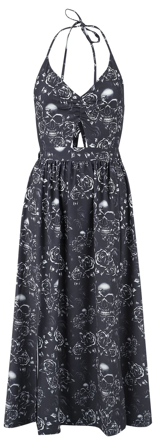 Black Premium by EMP Kleid lang - Double Slit Dress with Roses and Skulls - S bis XXL - für Damen - Größe M - schwarz Black Premium by EMP Kleid lang - Double Slit Dress with Roses and Skulls - S bis XXL - für Damen - Größe M - schwarz von Black Premium by EMP