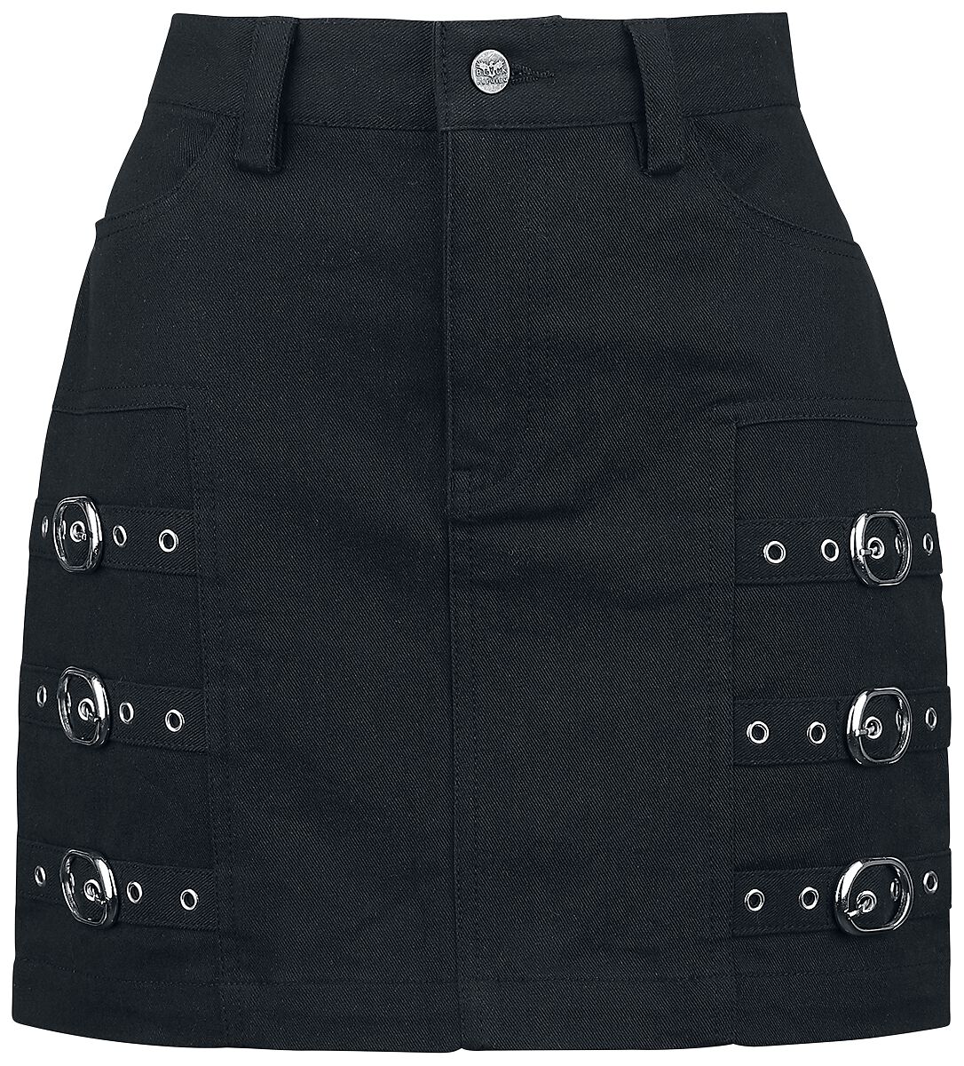 Black Premium by EMP Kurzer Rock - Short Skirt with decorative Buckles - S bis XXL - für Damen - Größe L - schwarz von Black Premium by EMP