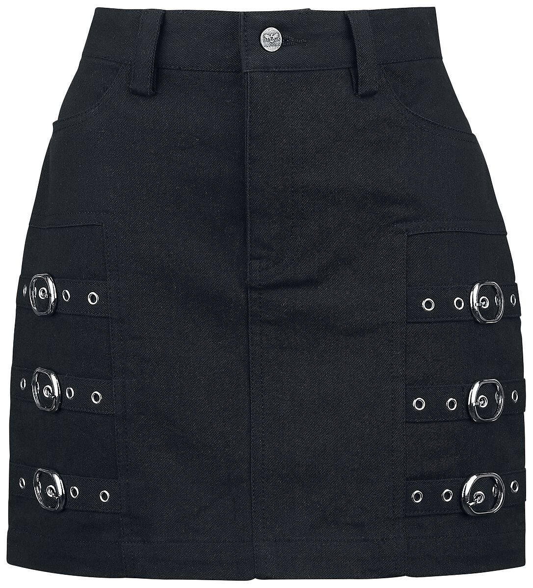 Black Premium by EMP Kurzer Rock - Short Skirt with decorative Buckles - S bis XXL - für Damen - Größe XL - schwarz von Black Premium by EMP