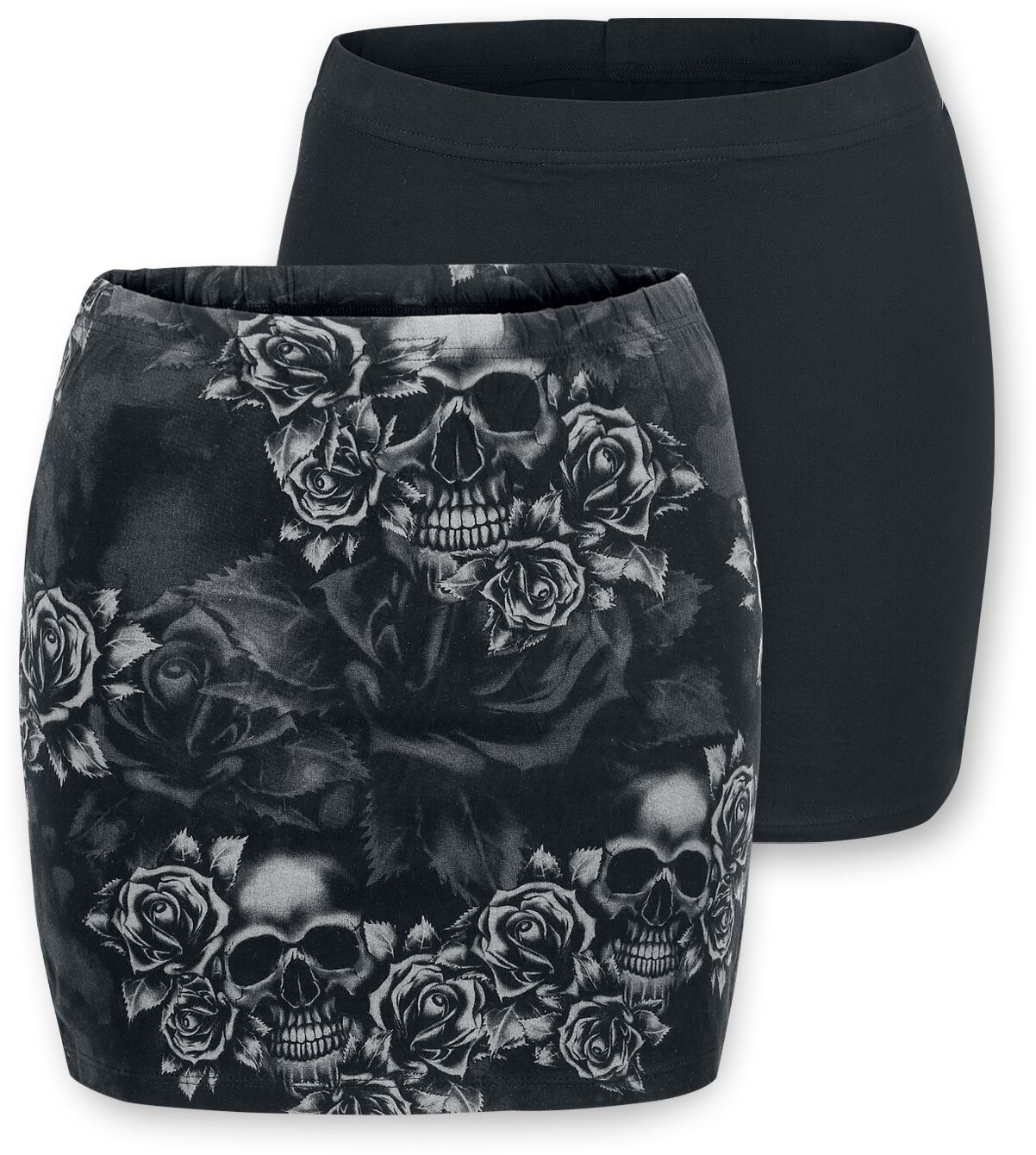 Black Premium by EMP Kurzer Rock - The Double Life - S bis 5XL - für Damen - Größe 4XL - schwarz/grau von Black Premium by EMP