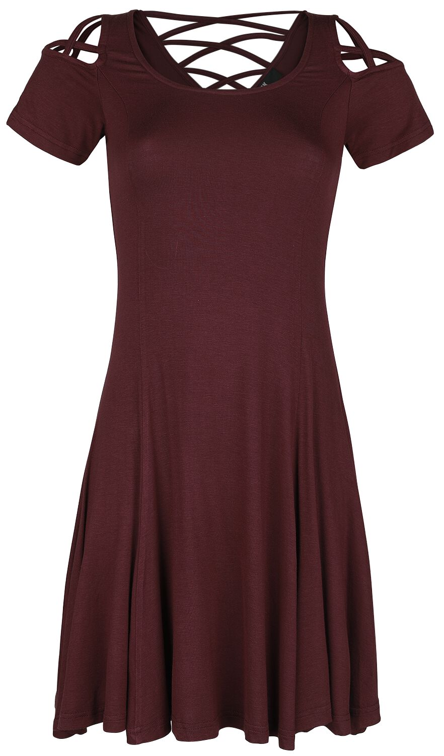 Black Premium by EMP Kurzes Kleid - Dunkelrotes Kleid mit dekorativer Schnürung - S bis 5XL - für Damen - Größe M - rot von Black Premium by EMP