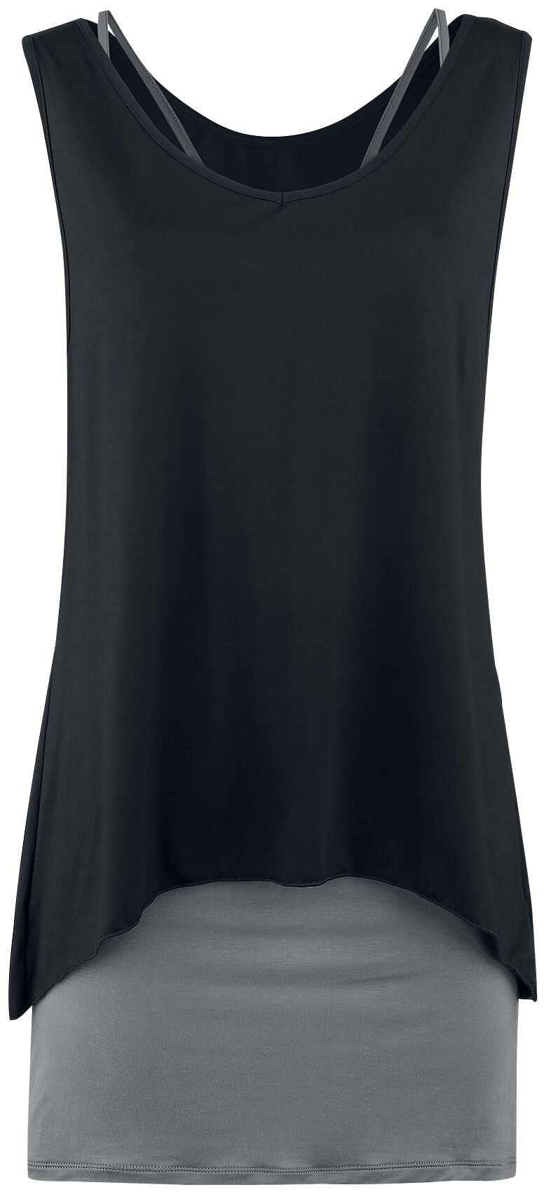 Black Premium by EMP Kurzes Kleid - Two in One Dress - S bis 5XL - für Damen - Größe 3XL - schwarz/charcoal von Black Premium by EMP