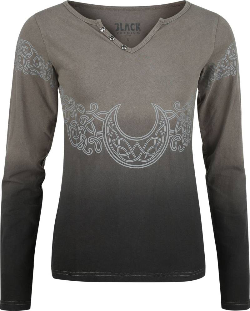 Black Premium by EMP Langarmshirt - Celtic fine lines - S bis XXL - für Damen - Größe XXL - schwarz/grau von Black Premium by EMP