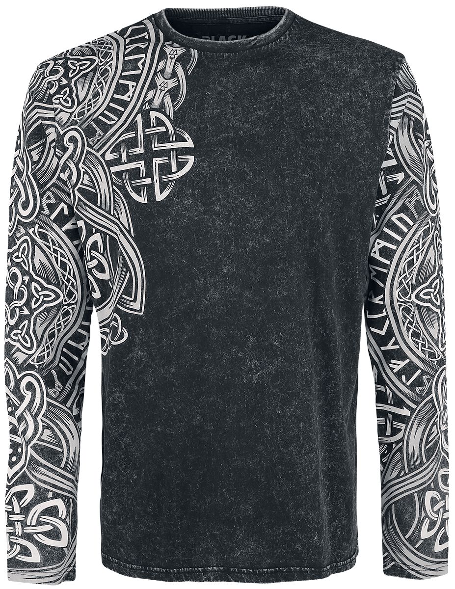 Black Premium by EMP Langarmshirt - Schwarzes Langarmshirt mit Waschung und Print - M bis 3XL - für Männer - Größe XXL - schwarz Black Premium by EMP Langarmshirt - Schwarzes Langarmshirt mit Waschung und Print - M bis 3XL - für Männer - Größe XXL - schwarz von Black Premium by EMP
