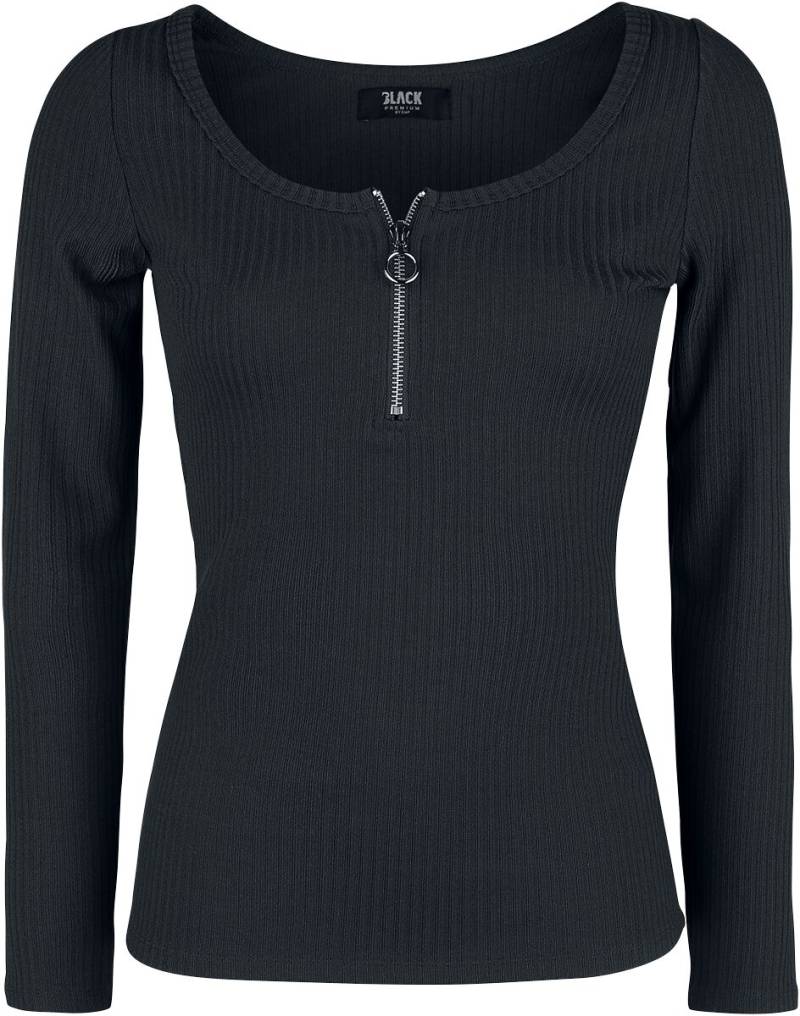 Black Premium by EMP Langarmshirt - schwarzes Langarmshirt mit Reißverschluss im Rundhalsausschnitt - S bis 5XL - für Damen - Größe M - schwarz Black Premium by EMP Langarmshirt - schwarzes Langarmshirt mit Reißverschluss im Rundhalsausschnitt - S bis 5XL - für Damen - Größe M - schwarz von Black Premium by EMP