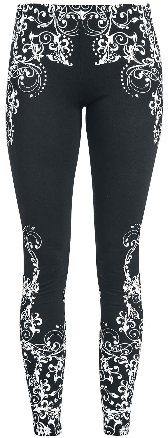 Black Premium by EMP Leggings - Schwarze Leggings mit detailreichem Print - S bis XXL - für Damen - Größe XXL - schwarz von Black Premium by EMP