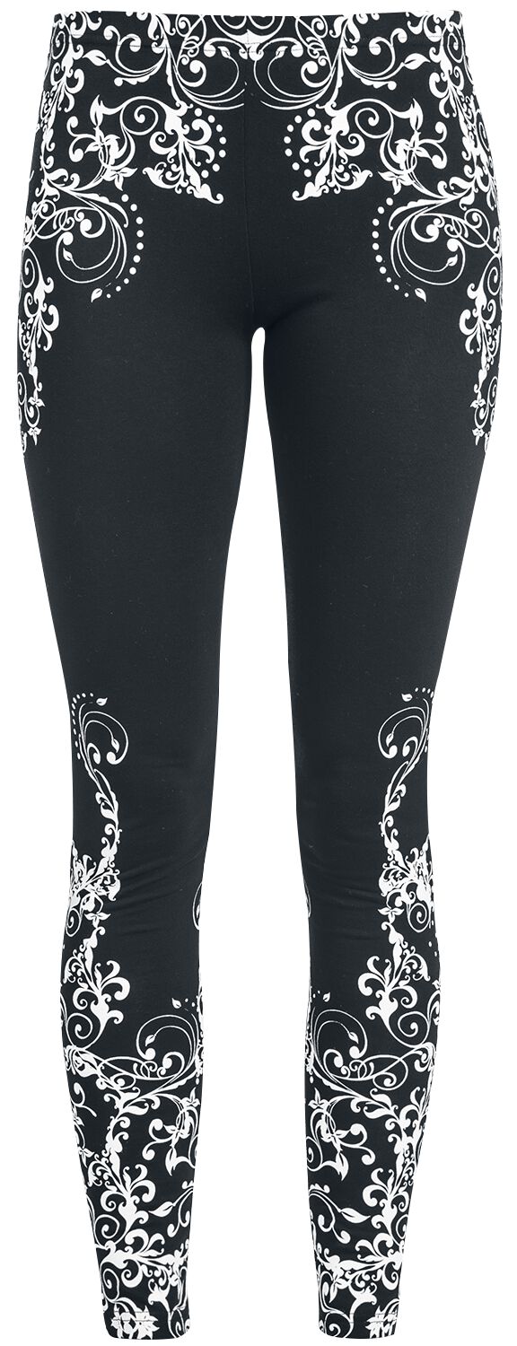 Black Premium by EMP Leggings - Schwarze Leggings mit detailreichem Print - S bis 5XL - für Damen - Größe 3XL - schwarz von Black Premium by EMP