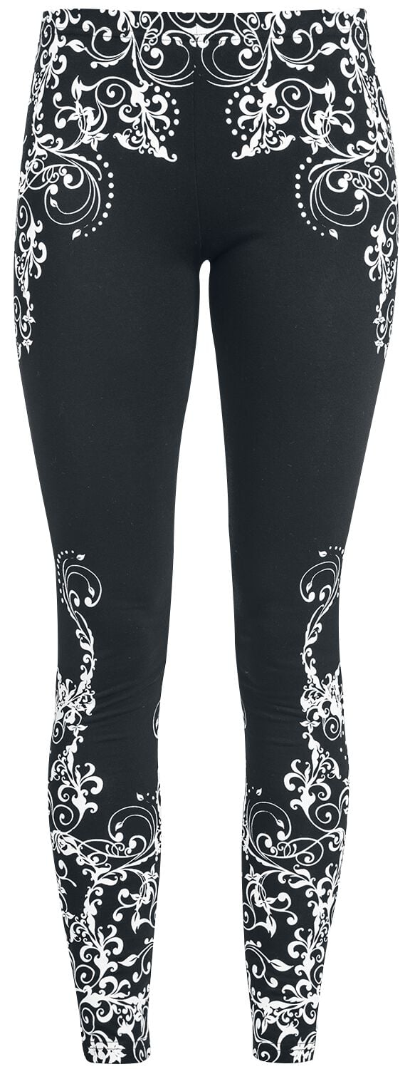 Black Premium by EMP Leggings - Schwarze Leggings mit detailreichem Print - S bis 5XL - für Damen - Größe 4XL - schwarz von Black Premium by EMP