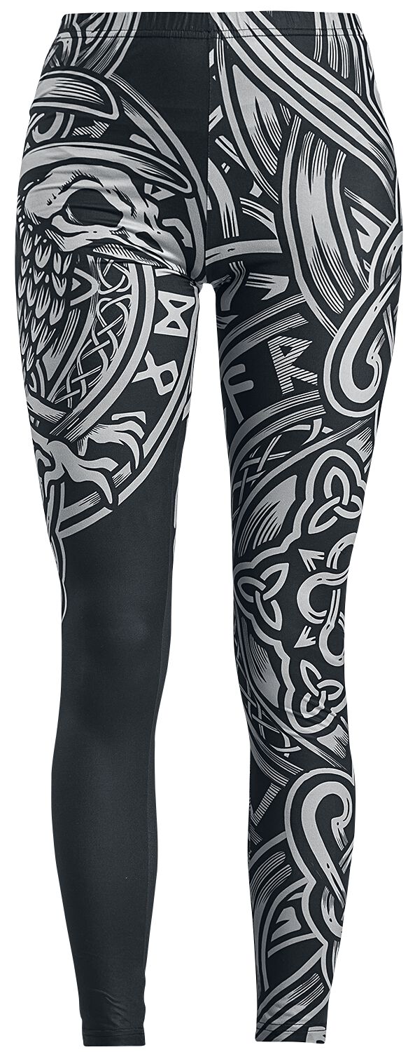 Black Premium by EMP Leggings - Schwarze Leggings mit keltisch anmutendem Print - S bis 5XL - für Damen - Größe 5XL - schwarz von Black Premium by EMP