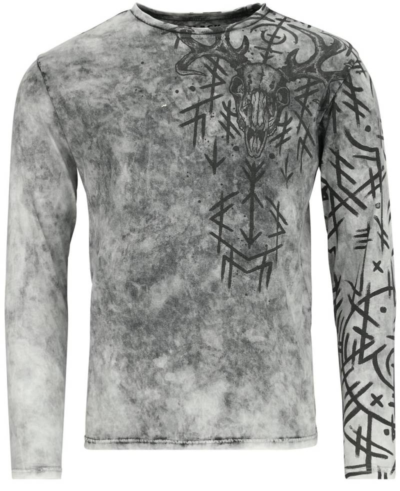 Black Premium by EMP Longsleeve With Runes Print Langarmshirt grau in M von Black Premium by EMP