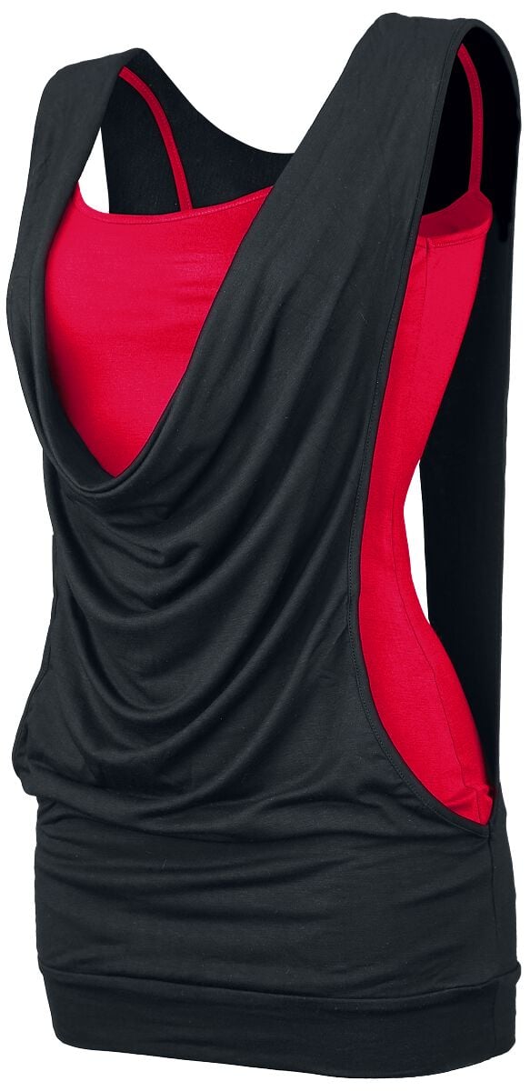 Black Premium by EMP Open Double Layer Top schwarz rot in XS von Black Premium by EMP