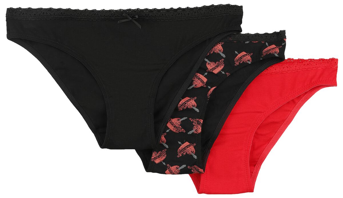 Black Premium by EMP Panty-Set - Three Pack Slips with Heart Print - XS bis XXL - für Damen - Größe XXL - multicolor von Black Premium by EMP