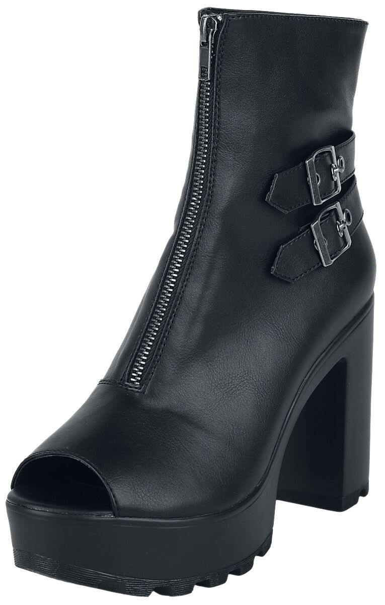 Black Premium by EMP Peeptoe Stiefelette mit Reißverschluss Stiefel schwarz in EU38 von Black Premium by EMP