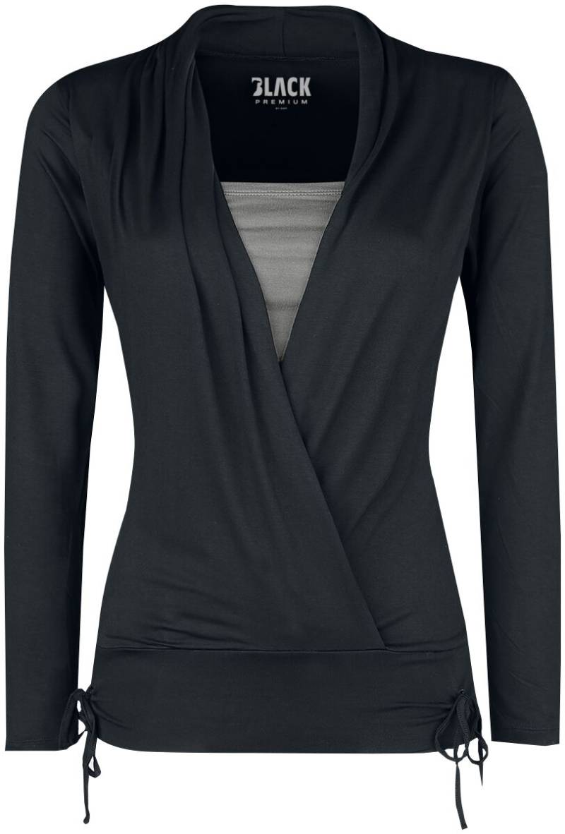 Black Premium by EMP Ribbon Longsleeve Langarmshirt schwarz grau in L von Black Premium by EMP