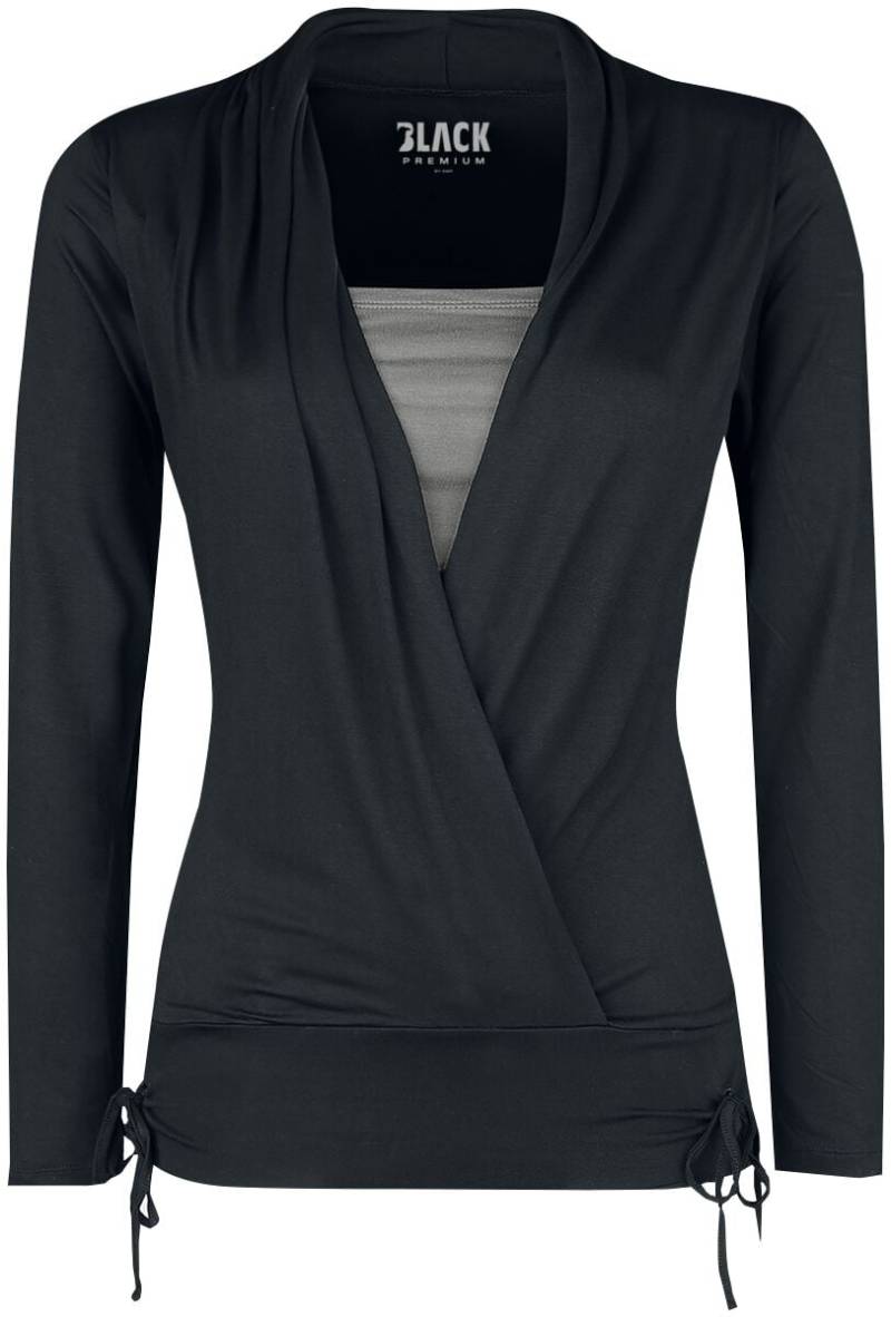 Black Premium by EMP Ribbon Longsleeve Langarmshirt schwarz grau in XXL von Black Premium by EMP