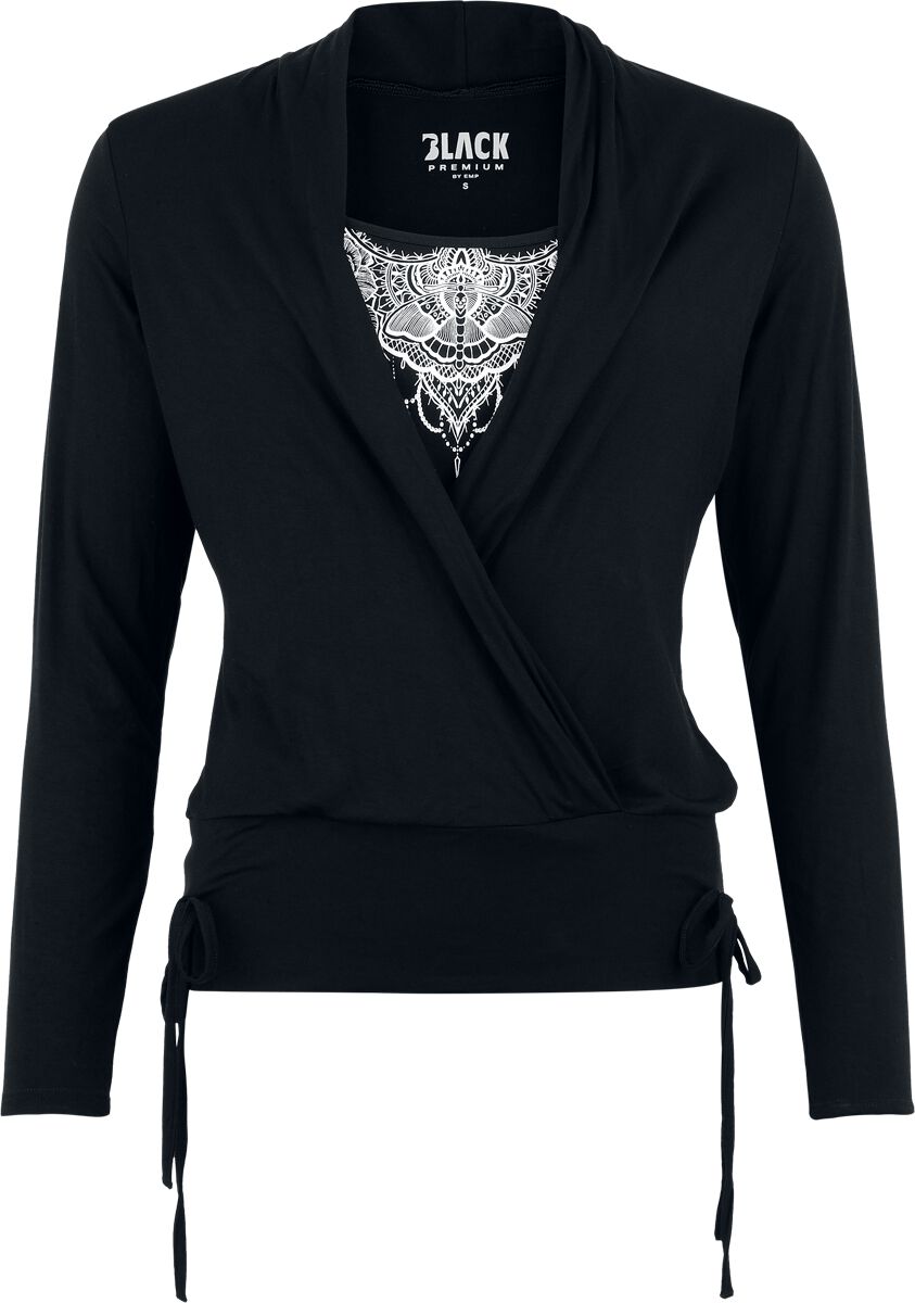 Black Premium by EMP Ribbon Longsleeve Langarmshirt schwarz in XL von Black Premium by EMP