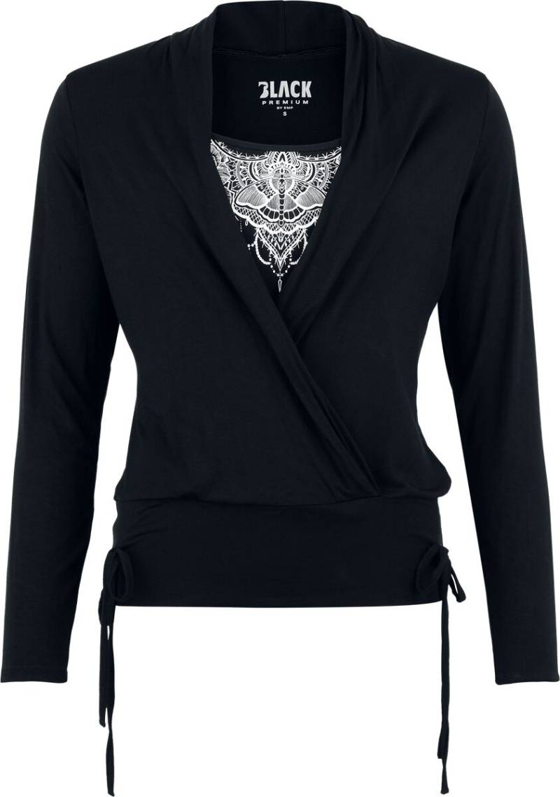 Black Premium by EMP Ribbon Longsleeve Langarmshirt schwarz in XL von Black Premium by EMP