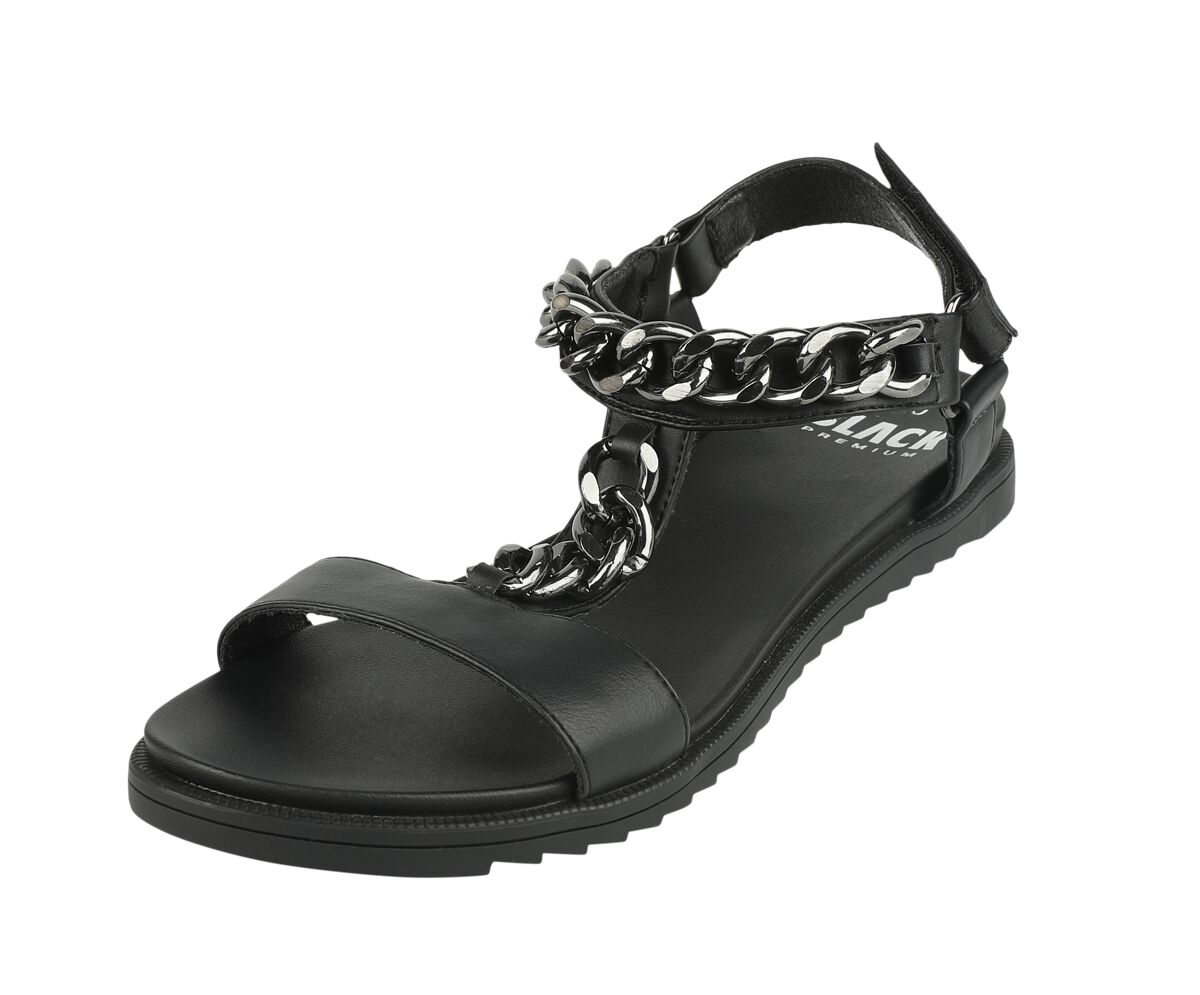 Black Premium by EMP Sandale - Sandal with Chains - EU37 bis EU41 - für Damen - Größe EU37 - schwarz von Black Premium by EMP