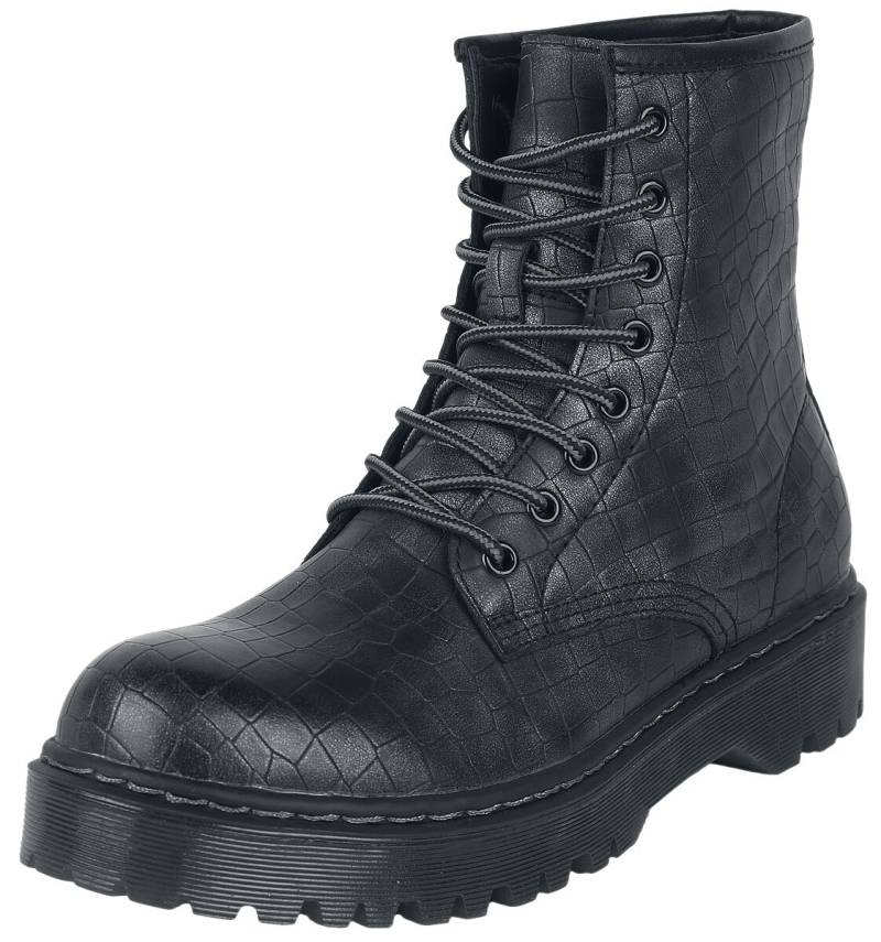 Black Premium by EMP Schnürboots mit Krokodilhautmuster Boot schwarz in EU38 von Black Premium by EMP