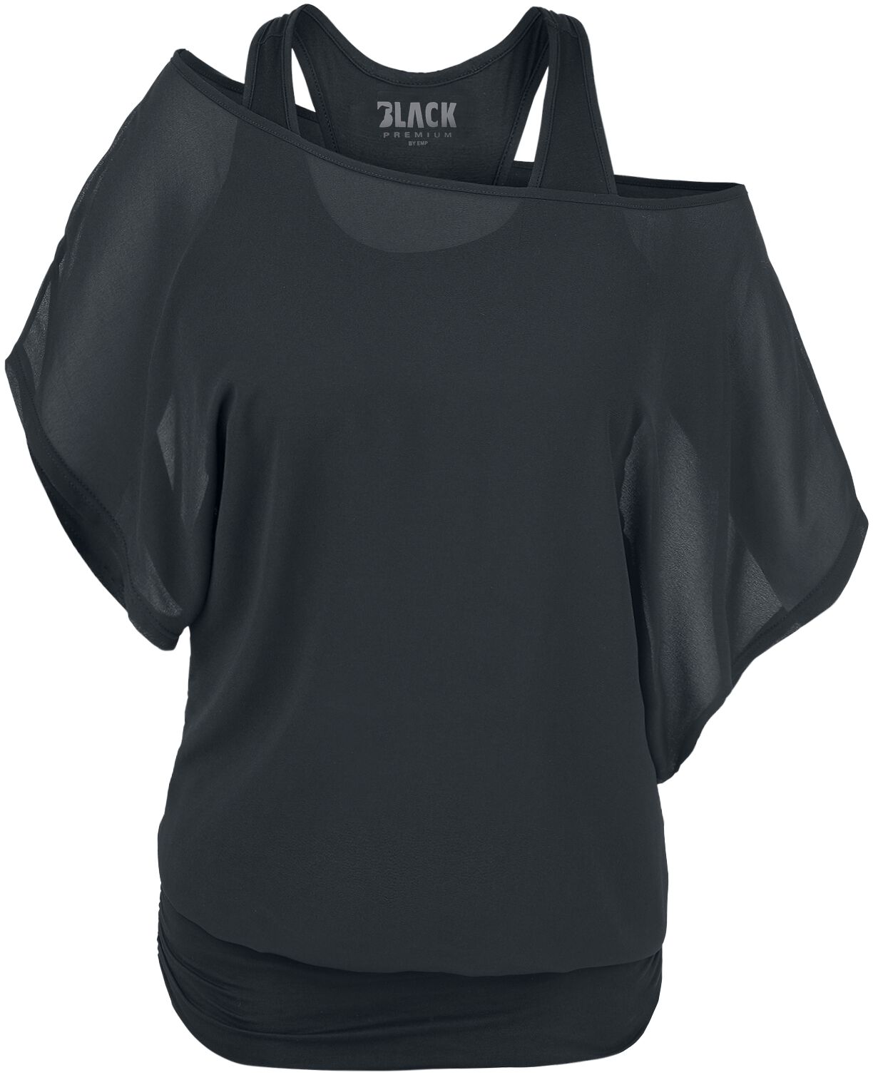 Black Premium by EMP Schwarzes T-Shirt mit Fledermausärmeln T-Shirt schwarz in 5XL von Black Premium by EMP