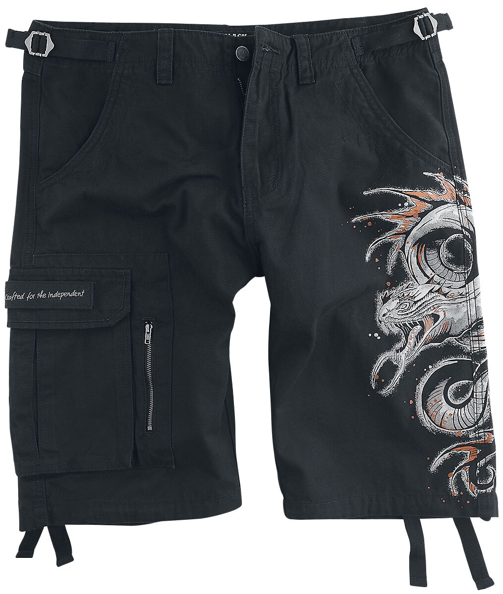 Black Premium by EMP Short - Shorts with Dragon Print - S bis XXL - für Männer - Größe XXL - schwarz von Black Premium by EMP