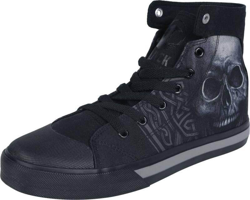 Black Premium by EMP Sneaker high - Sneaker with Skull Print - EU37 bis EU40 - Größe EU37 - schwarz von Black Premium by EMP
