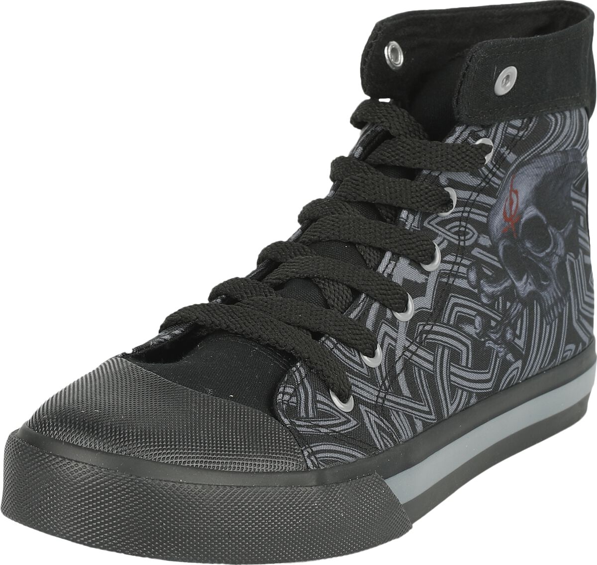 Black Premium by EMP Sneaker high - Sneaker with Skull Print - EU37 bis EU47 - Größe EU38 - schwarz von Black Premium by EMP