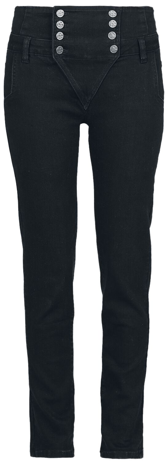 Black Premium by EMP Stoffhose - Double Button Placket Jeans - W27L30 bis W31L32 - für Damen - Größe W27L32 - schwarz von Black Premium by EMP