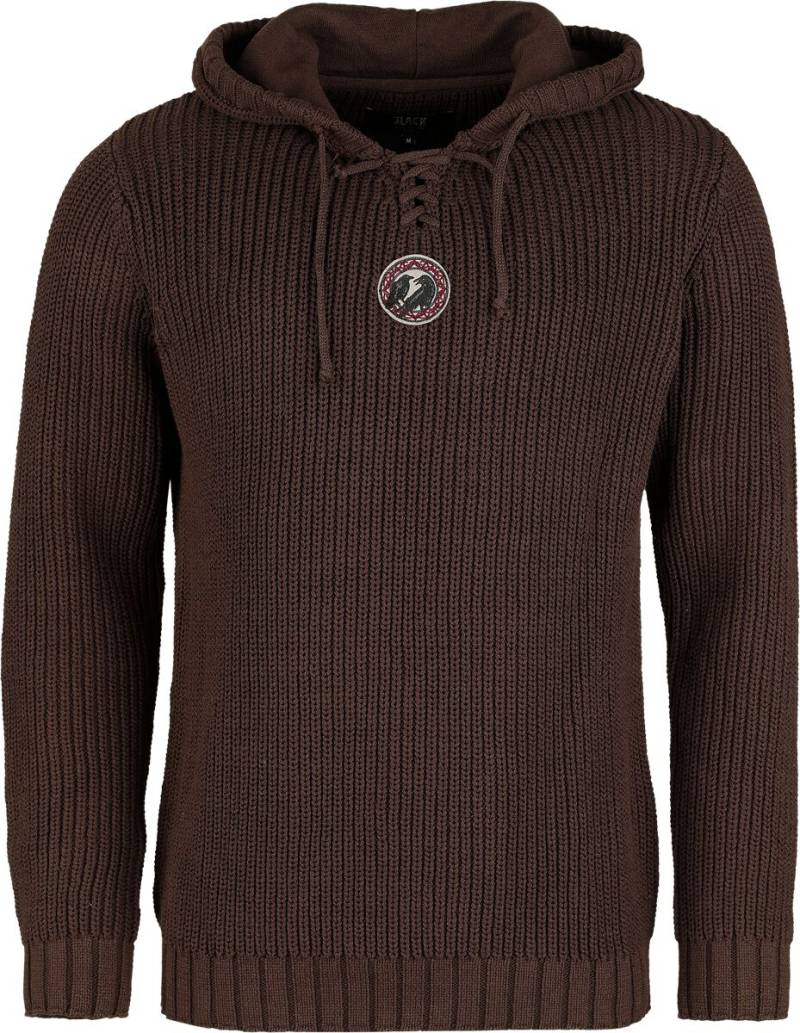 Black Premium by EMP Strickpullover - Brauner Kapuzenpullover mit Schnürung - M bis XXL - für Männer - Größe M - braun von Black Premium by EMP
